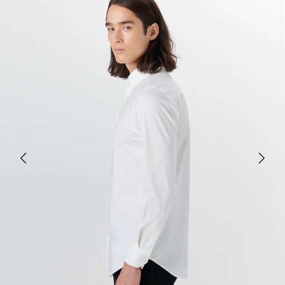 BUGATCHI WHITE PATTERN SHAPED FIT LONG SLEEVES SHIRT. - Picture 3 of 12